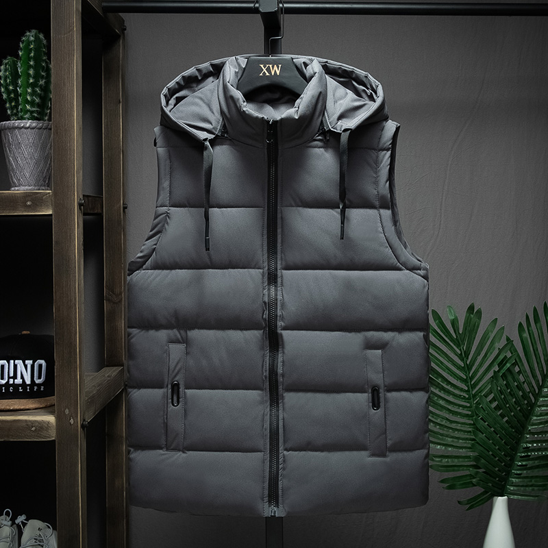 Autumn and winter vest men's jacket Korean version trend sleeveless thermal vest couple winter down cotton vest custom logo