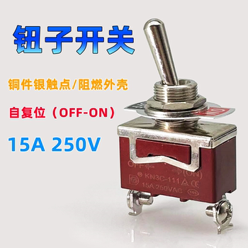 Daier Toggle Switch 2-Pin 2-Speed Kn3C-111 Automatic Reset Toggle Rear Loosening Hand Toggle Switch 15A250V