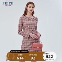 PRICH new female commuter Plaid stitching collar elegant lady dress PROWA1105M