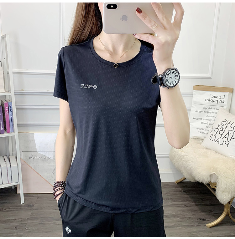 Summer outdoor speed dry clothes T-shirt female perspiration Breathable Hiking Sport Climbing Fast Dry Jersey Running Short Sleeves Large Size