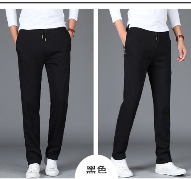 Quần dài nam mùa đông cộng với quần nhung cotton dày cao Phiên bản Hàn Quốc của quần ống suông thẳng dày 120CM quần ống suông nam