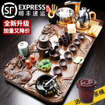 Hui Yao automatic household simple Kung Fu tea set Four-in-one water induction cooker solid wood tea tray Tea sea