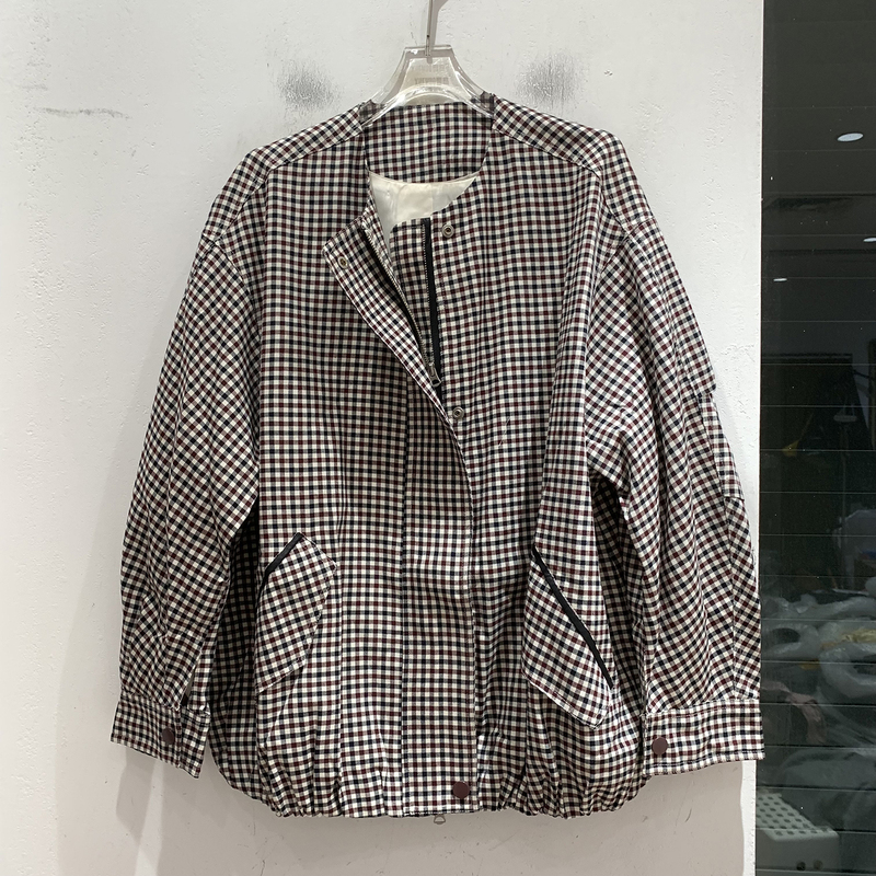 European-Style Boutique Real Shot of Plaid Jacket for Women, Autumn 2026 New Model, Loose Fit, Round Neck, Versatile Women's Casual Jacket European-Style Boutique Real Shot of Plaid Jacket for Women, Autumn 2026 New Model, Loose Fit, Round Neck, Versatile Women's Casual Jacket