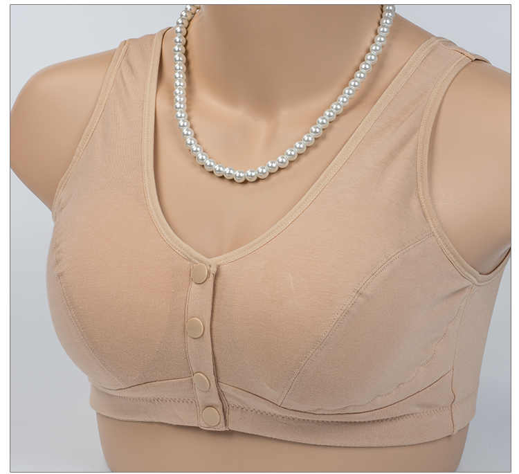 Trung và già trước khóa vest kiểu đồ lót ngủ cộng với phân bón XL mẹ bra vải cotton bra nữ quần lót nữ thun lạnh siêu mỏng