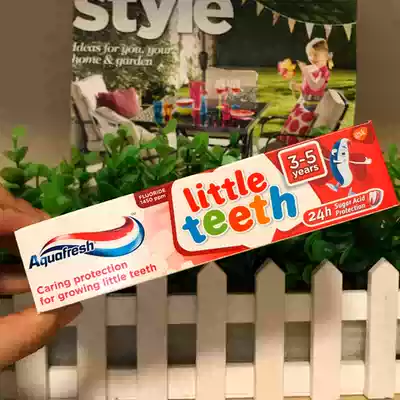 British Aquafresh litte teeth 3-5 years old baby children's three-color toothpaste baby teeth protection