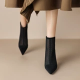 一代佳人 Обувь с заостренным носом на высоком каблуке, сетчатые сапоги, 2023, тренд сезона, изысканный стиль