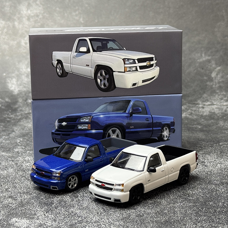 Para 1:64 Chevrolet Silverado Single Cab Pickup Truck Alloy Car Model