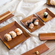 Gỗ táo tàu gốc gỗ rắn sushi món ăn vuông nhỏ món ăn nhẹ món ăn bát gỗ hình chữ nhật tấm gỗ cung cấp khách sạn - Tấm