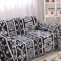 Foreign trade export American village cotton thick sofa blanket woven carpet decorative bed cover blanket sofa towel table towel
