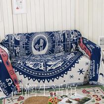 American country sofa blanket Constellation line blanket multifunctional blanket non-slip sofa towel double-sided jacquard dual-purpose cover blanket