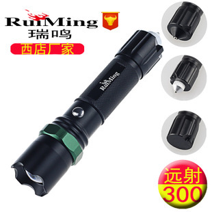 LED Aluminum Alloy Bright Light Flashlight Bike Light Charging Far Shot Zoom Flashlight Manufacturer Direct