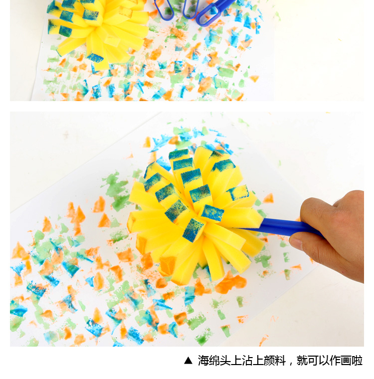 Trẻ em của nghệ thuật thủ công và lớp nghề thủ công nguồn cung cấp bức tranh graffiti xử lý sponge bàn chải nghệ thuật bàn chải bàn chải con dấu 4