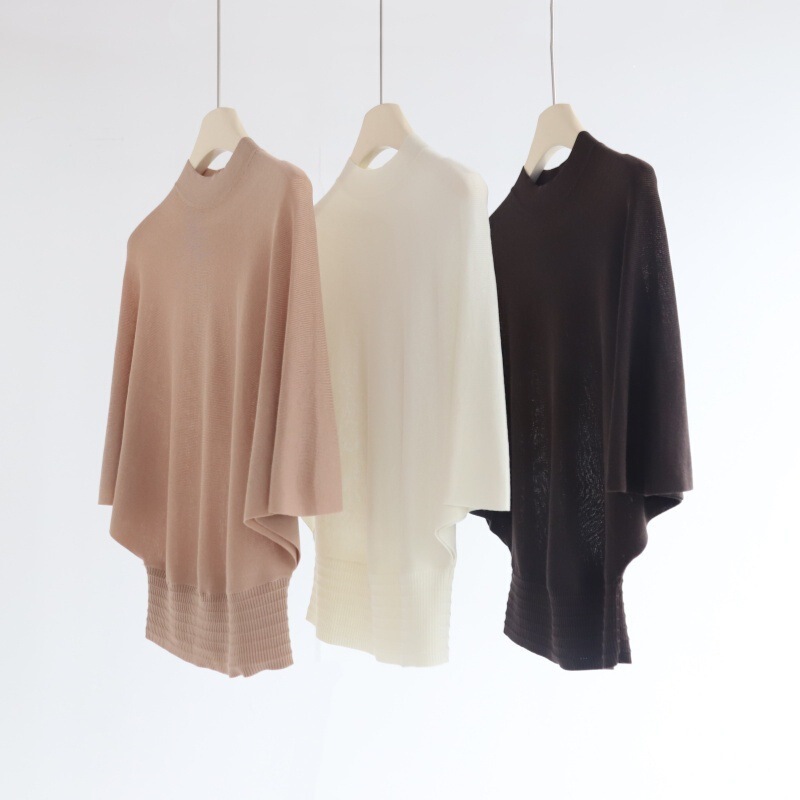 Lyocell Tencel Batwing Sleeve Waist-Cinching Knit Sweater for Women, New Minimalist Lazy Pullover Top for Autumn Lyocell Tencel Batwing Sleeve Waist-Cinching Knit Sweater for Women, New Minimalist Lazy Pullover Top for Autumn