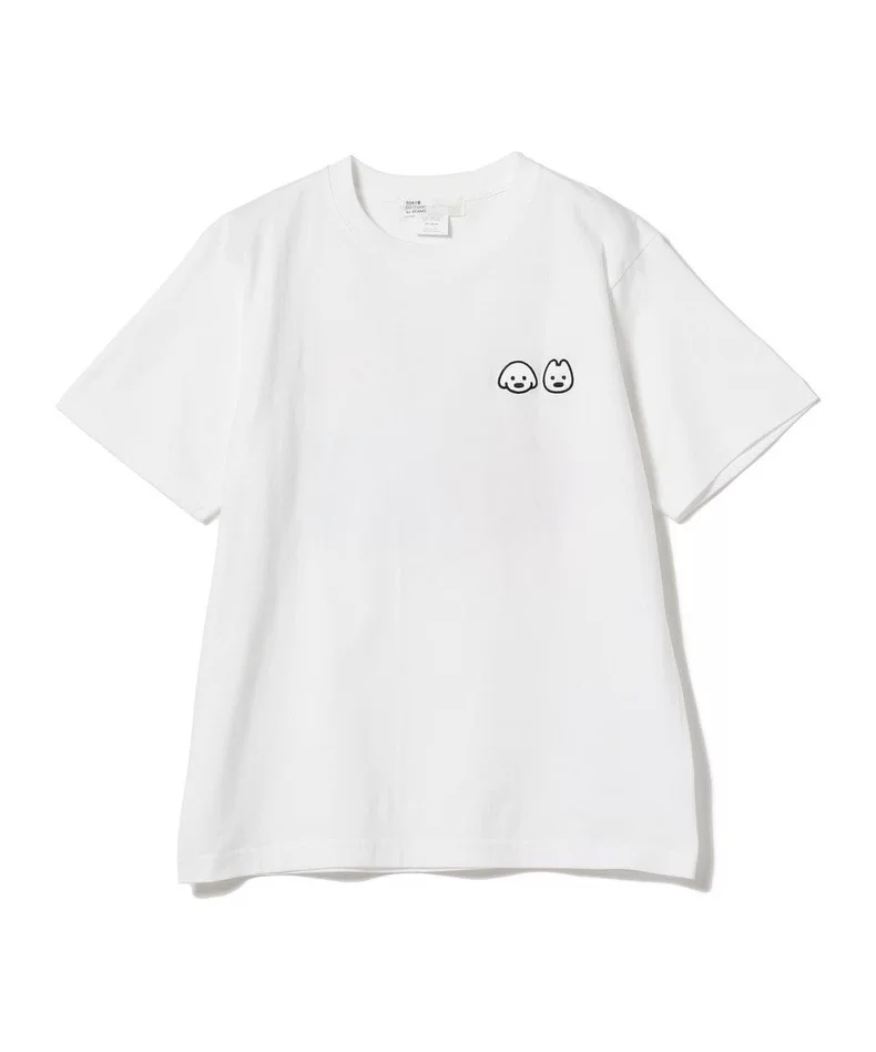 BEAMS Tokyo Cultuart Matsui Dog 24SS all -cotton puppy illustration printing short -sleeved T -shirt