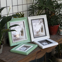 Meow small craftsman foreign trade groceries-European retro style creative photo frame table 7 inch ins simple 10 inch wooden frame
