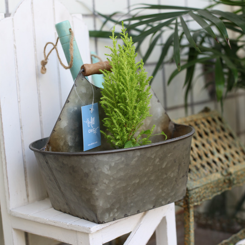 Foreign trade gardening groceries-European and American simple iron primary color portable flower basket tool storage flower pot succulent pot