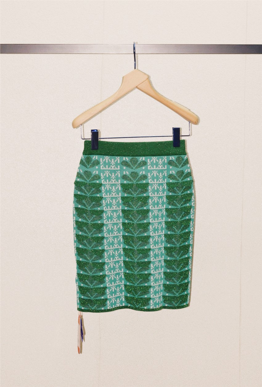 Fiona Chen 20 autumn counter knitted waist skirt FWAQ31804 1199