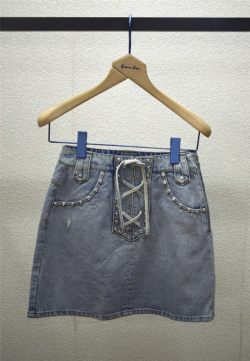 Ferna Morning Fiona Chen 20 Spring special cabinet Cowboy half dress FWAC20202 1199