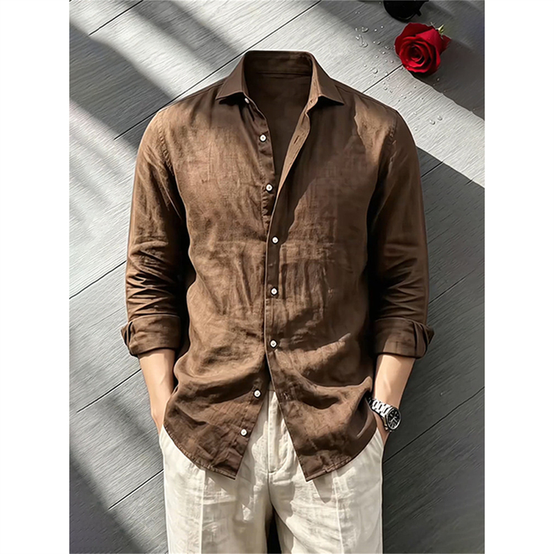 Old Money Style Retro Linen Sun-Protective Long-Sleeve Shirt for Men, Summer Thin Loose Cool Shirt, Cool and Trendy Top Old Money Style Retro Linen Sun-Protective Long-Sleeve Shirt for Men, Summer Thin Loose Cool Shirt, Cool and Trendy Top