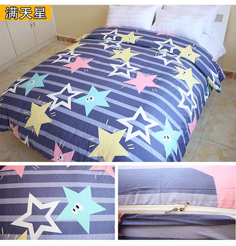 Cotton twill quilt cover đơn mảnh đôi sinh viên 1,5m giường 1,8 m phim hoạt hình dải bông duy nhất chăn chăn cotton
