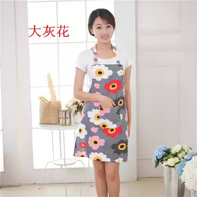 Korean cotton apron kitchen fashion cute princess home apron thick apron canvas coat