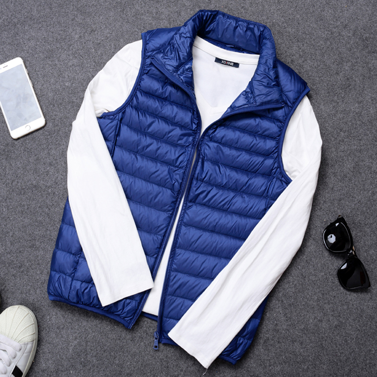 Thu đông 2018 nam mới siêu mỏng phần vest xuống cổ áo ngắn đoạn ấm vest vest vai đôi mẫu áo khoác cặp nam nữ