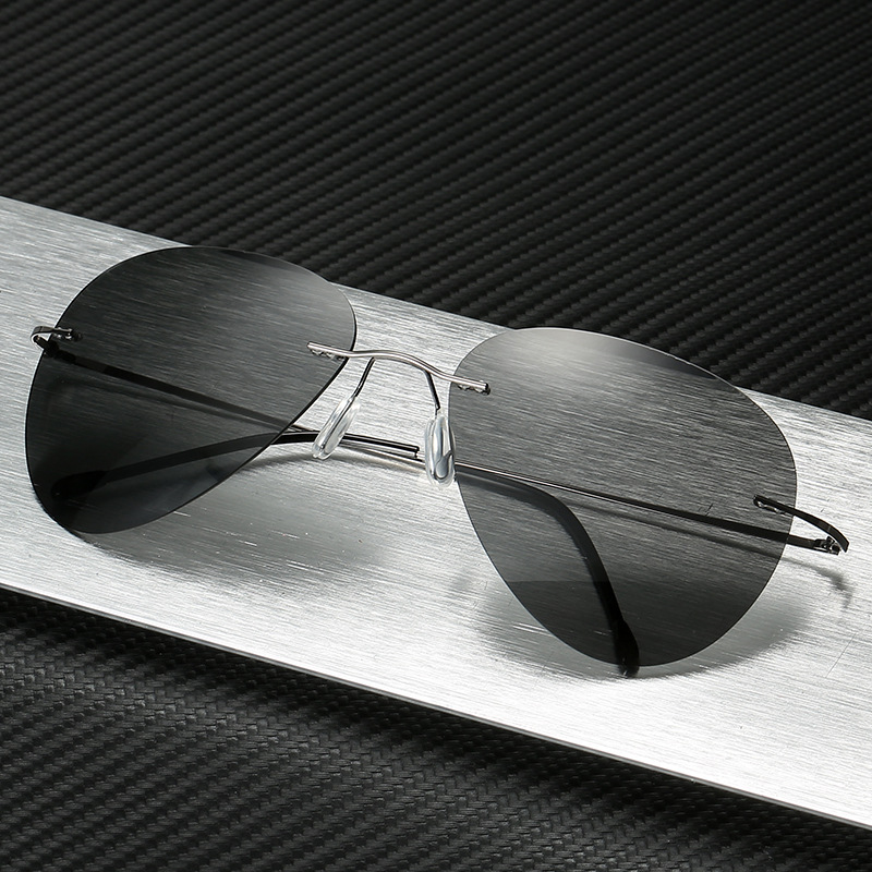 Super light no frame too glasses male pilot type polarized clams goggles no border sunglasses fishing night vision driving glasses