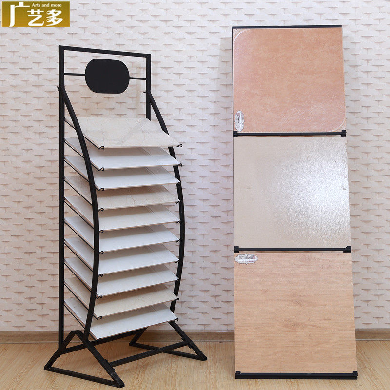 Guangyi multi-tile display rack 300 600 sample display rack wood floor stone wall brick buckle board display rack