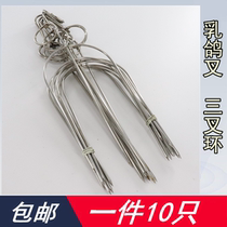 Stainless steel pipa Fork Duck fork roasted pigeon fork pipa duck three-pronged pigeon ring sauce Plate duck fork roast duck tool