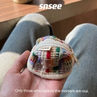 Радужные плетеные наушники, сумка для техники