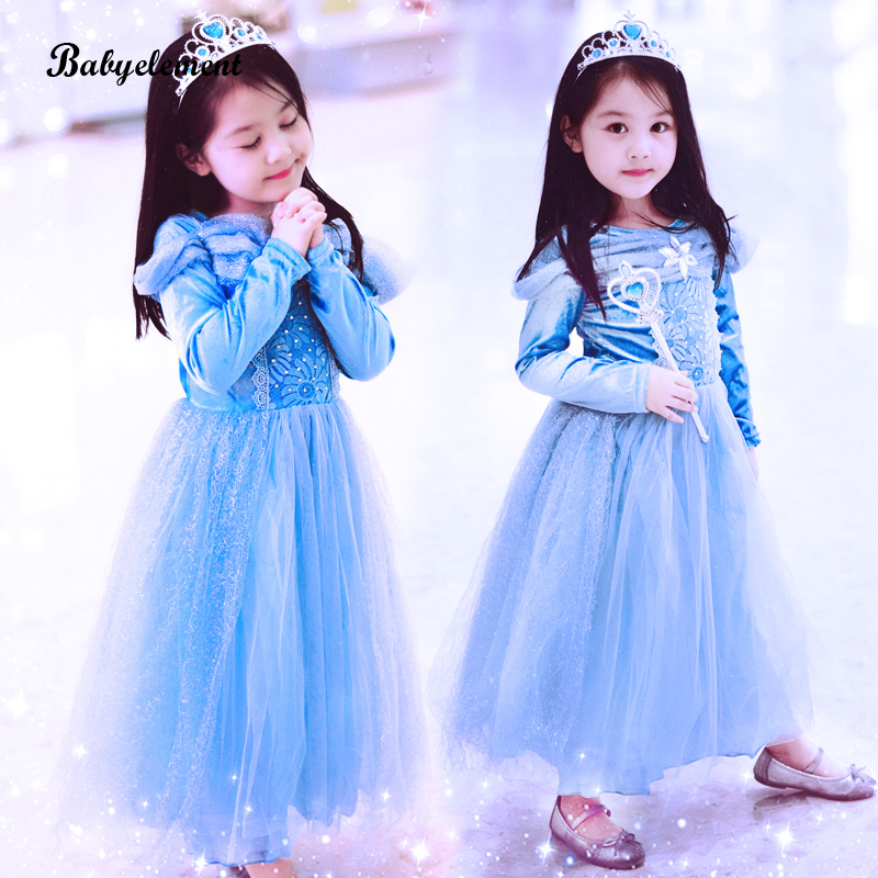 Cinderella princess dresses dresses spring autumn clothing girl ice and snow chic edge love salsa dress child Aisha birthday dress 
