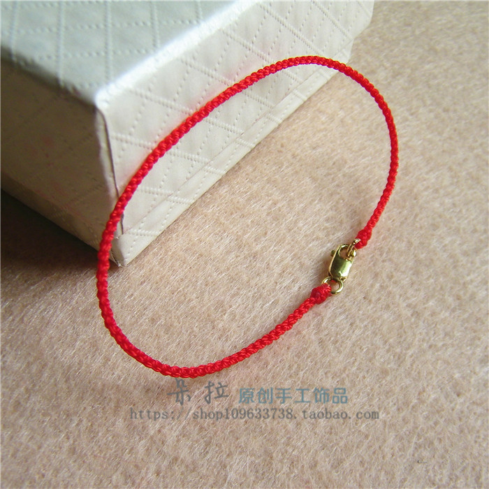 Vòng tay dây thừng đỏ làm bằng tay tinh khiết 1mm-3 mm (năm nay của linh hồn ác quỷ may mắn) - Vòng chân lắc chân vàng PNJ