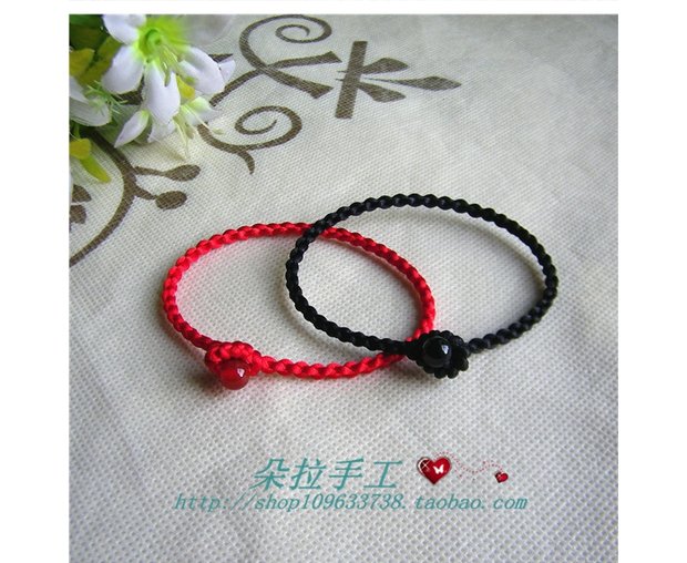 Sự ra đời của năm tay đỏ dây thừng chân dây an lành tốt lành vòng tay vòng chân ác ác chuyển Dora đồ trang sức thủ công - Vòng chân lắc chân chuông