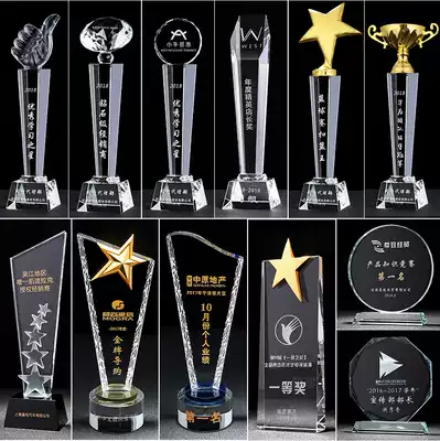 Crystal trophy medal customized customized thumb creative anniversary license plate Children's basketball football five-pointed star lettering