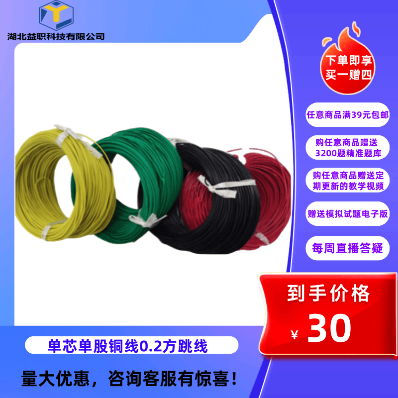 Electronic Single-Core Copper Wire 0.2 Square Millimeter Diameter 0.5mm Magnetic Ring Wire Jumper Wire Tinned Copper Wire