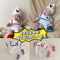 Baby clothes summer thin cotton base climbing clothes newborn jumpsuit baby ha clothes Jersey super Foreign Air