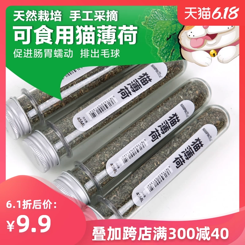 Mèo ăn nhẹ catnip cỏ bột thú cưng mèo cung cấp thực phẩm mèo cỏ tẩy lông bóng 1 45ML cỏ mèo - Đồ ăn nhẹ cho mèo