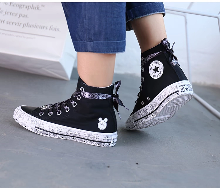 Converse X Miley Cyrus Converse đồng thương hiệu giày cao và thấp yêu thích giày vải 162234c162235c