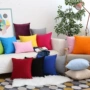 Đơn giản màu rắn gối đệm sofa văn phòng trở lại eo gối giường bông gối đệm không có lõi gối ôm kèm chăn