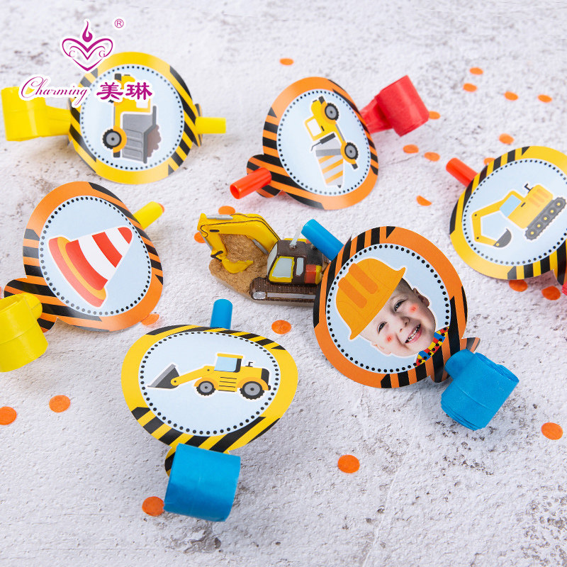 Custom engineering themed birthday party arrangement Children's Qingsheng Gathering toy Little blowing dragon mouth whistle for small horn