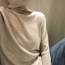 Turtleneck wool coat loose lazy top womens 2020 autumn and winter new all-match knitted black bottoming shirt inner match