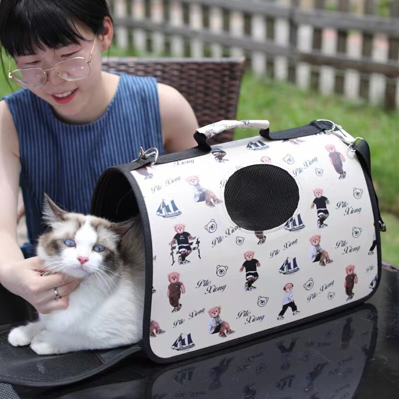 Cat bag going out portable pet cat going out bag portable messenger cat bag large-capacity backpack cage space capsule