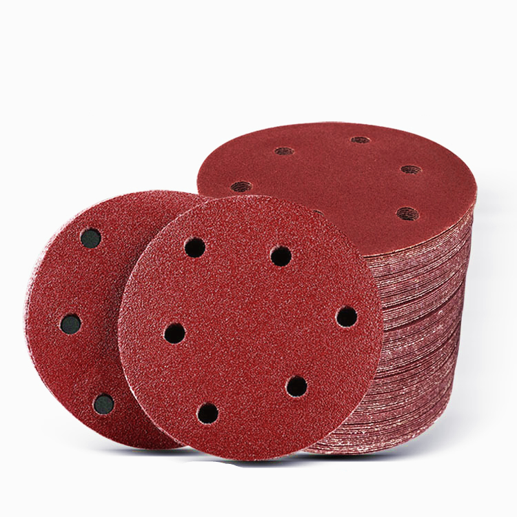 5 inch 6 hole float round metal carpentry put polished sand paper gas mill dry grinding paper