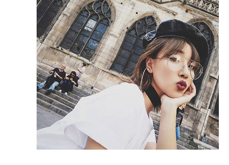 Hàn Quốc Harajuku tròn retro cổ điển hộp lớn mặt phẳng nhỏ kính ánh sáng kim loại nam và nữ khung mắt - Kính khung kinh can