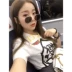 Net đỏ ulzzang Harajuku hip hop hộp nhỏ vòng mặt kính mát vòng khung retro nữ cận thị kính mát thủy triều kính cận nam Kính râm