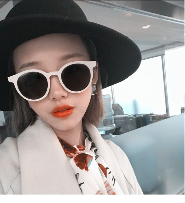 Kính râm cận thị nữ mới thủy triều ulzzang Ngôi sao mạng lưới người mẫu đỏ mặt tròn kính râm cá tính Hàn Quốc kính cận