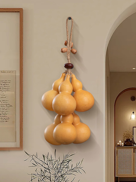 Home Entry Door Decoration Fu Lu Wall Hanging Natural Bottle Gourd