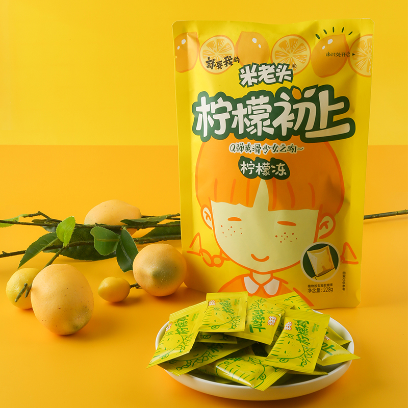 Rice old man lemon frozen konjac jelly bar children's healthy summer snack konjac fruit board pudding maternity food