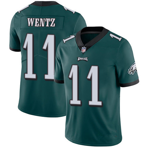NFL áo bóng đá Philadelphia Eagles Eagle 11 WENTZ thế hệ thứ hai huyền thoại thêu jersey găng tay bóng bầu dục