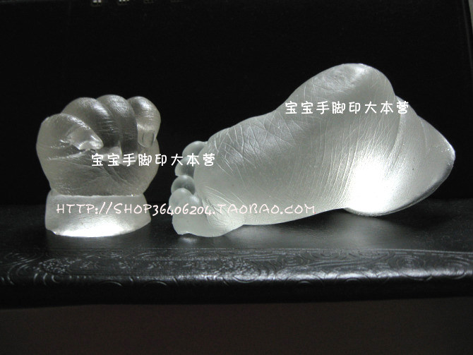 Crystal Hand and Footprint Hand and Footprint Hand Mould Baby Footprint Footprint Baby Footprint Model Transparent Material